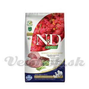 N&D dog QUINOA (GF) adult medium & maxi, weight managment, lamb & broccoli